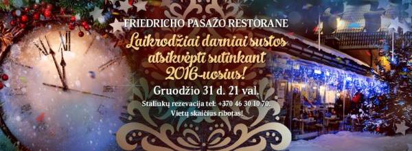 Elegantiškos senųjų metų palydėtuvės Friedricho restorane
